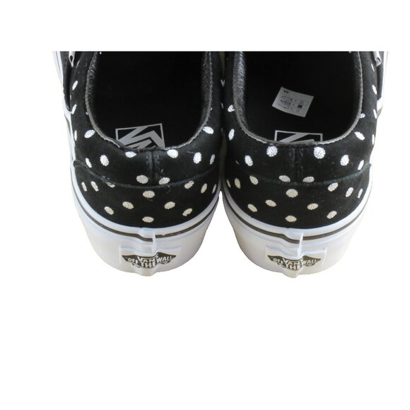 Vans Women's Classic Slip On Platform Suede Polka Dot Shoes Black White Sizes - Picture 6 of 7